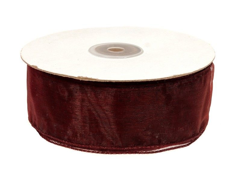 Organza wstążka - 4 cm x 25 m - bordowy