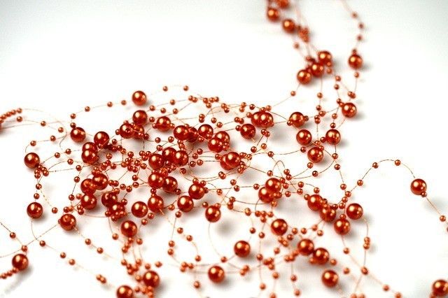 Korale ozdobne - 130 cm - Pomarańczowy ciemny - 5 szt./op.