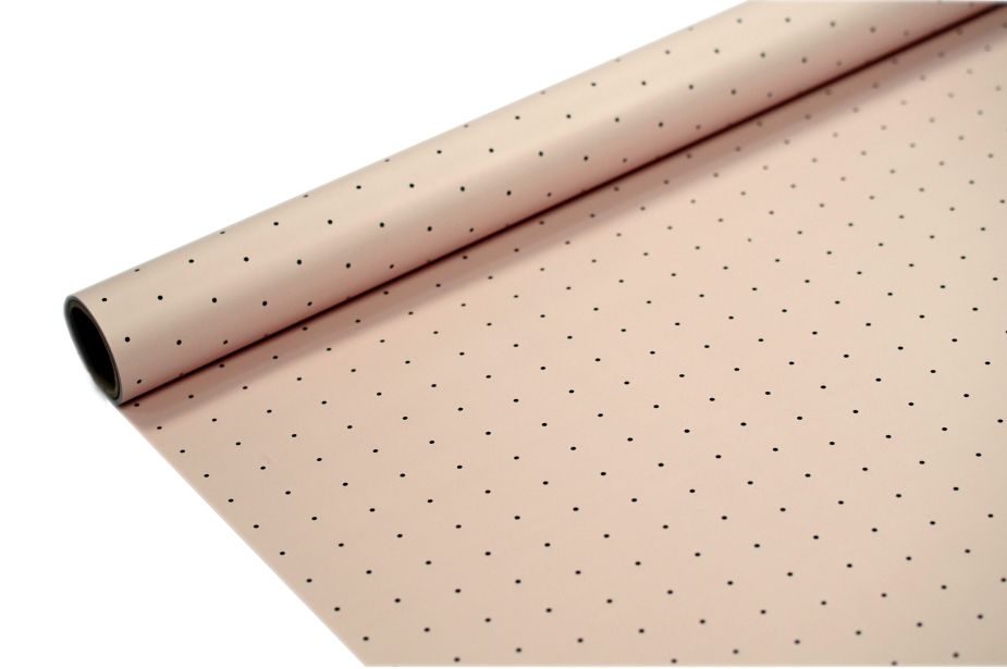 FOLIA SATYNOWA KROPKI PASTEL PINK B07