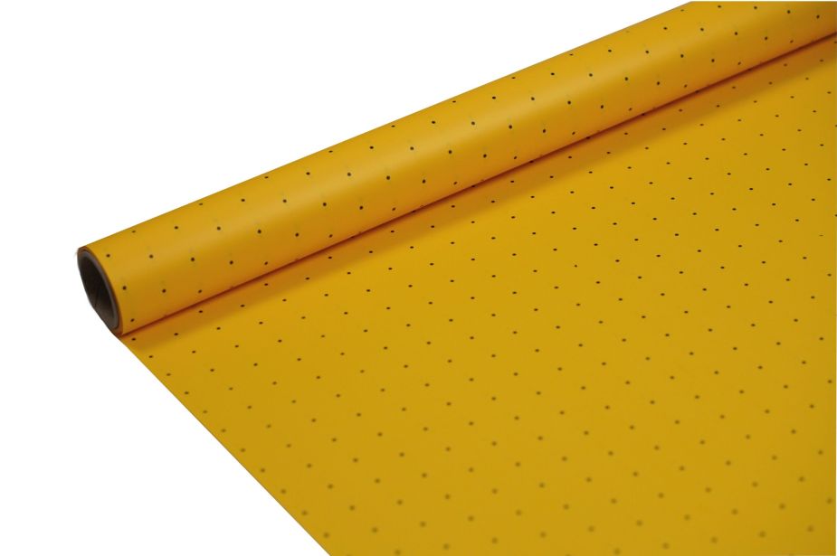 FOLIA SATYNOWA KROPKI YELLOW B24