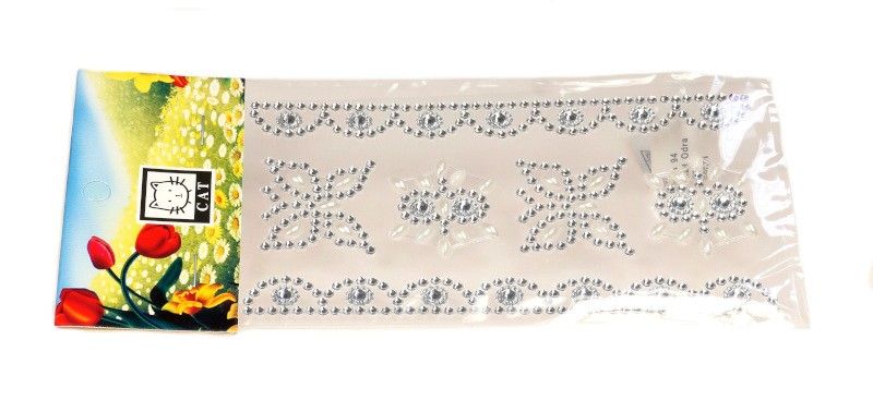 Naklejki cyrkonie samoprzylepne op. 12 szt. - srebrne