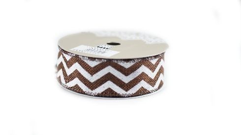 Wstążka jutowa zygzak- brąz