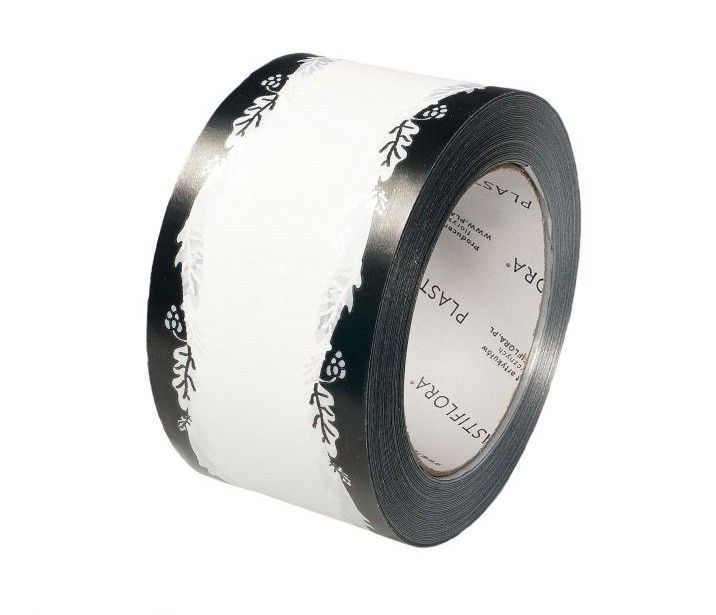 Taśma pogrzebowa 6 cm x 45 m - biała bez napisu