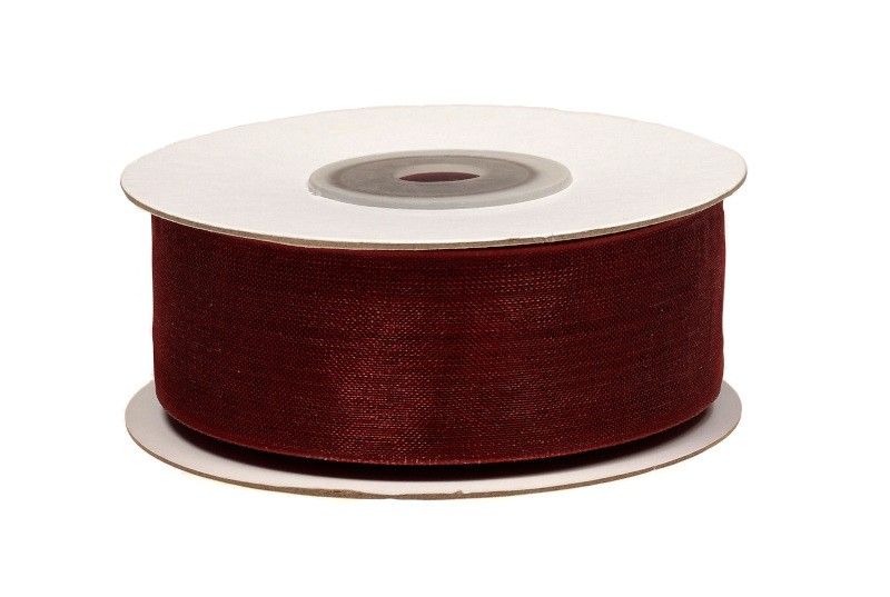 Wstążka szyfonowa 25 mm x 25 y - bordowa