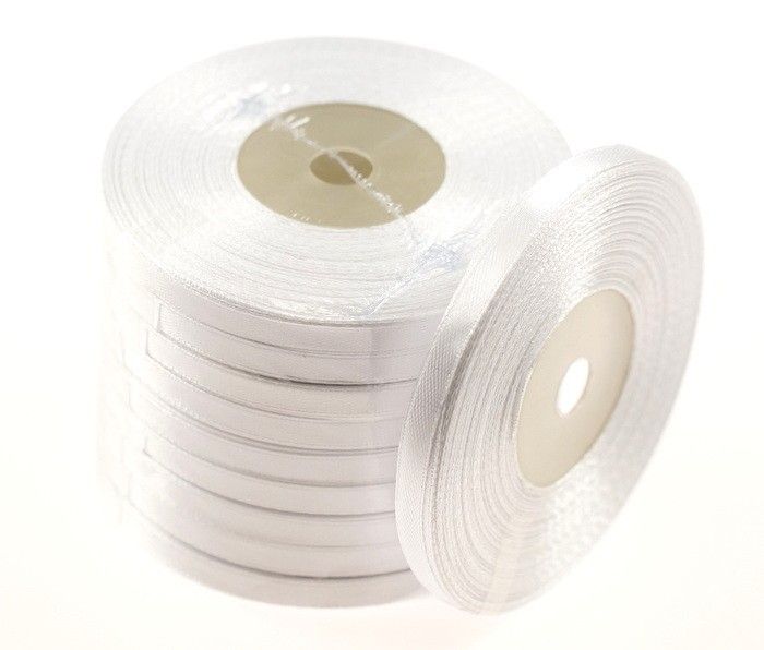 Wstążka satynowa 6mm x 32m | Biały