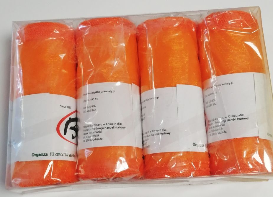 ORGANZA 12CM X 9M|4 SZTUKI W PACZCE