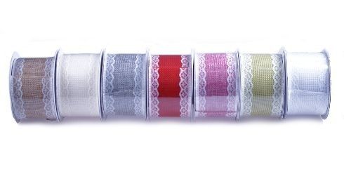 Wstążka jutowa z kotonką-siwy