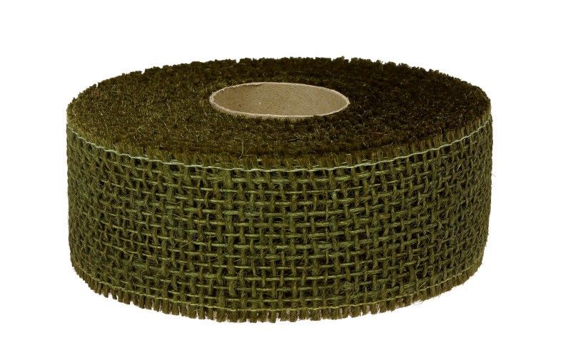 Wstążka jutowa 5 cm x 10 m - oliwkowa