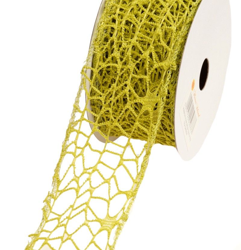 Wstążka koronkowa 5 cm x 9 m - oliwkowa