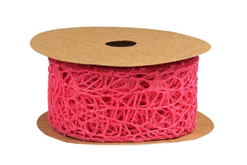 Wstążka koronkowa 5 cm x 9 m - amarantowa