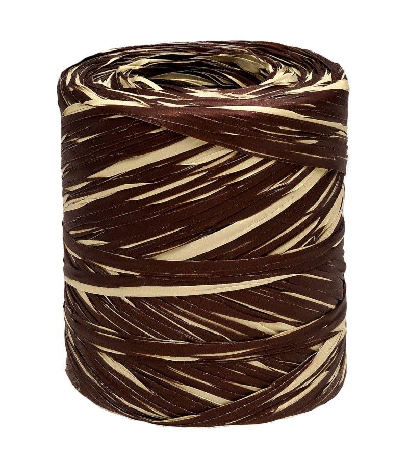 Rafia włoska brązowo-kremowa - R225