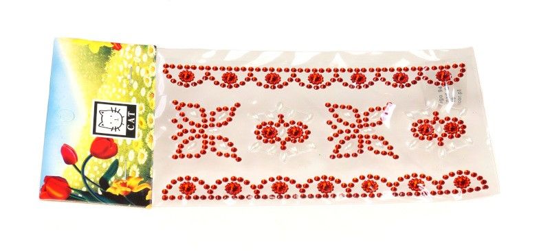 Naklejki cyrkonie samoprzylepne - czerwone