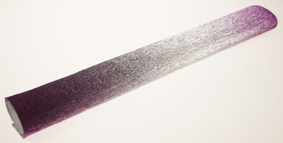 Krepa metalizowana cieniowana 50 cm x 250 cm - Fioletowa - srebrna