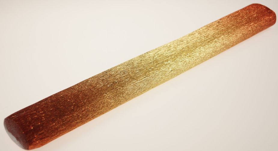 Krepa metalizowana cieniowana 50 cm x 250 cm - Czerwono - złota
