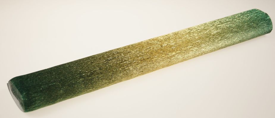 Krepa metalizowana cieniowana 50 cm x 250 cm - Zielono-złota