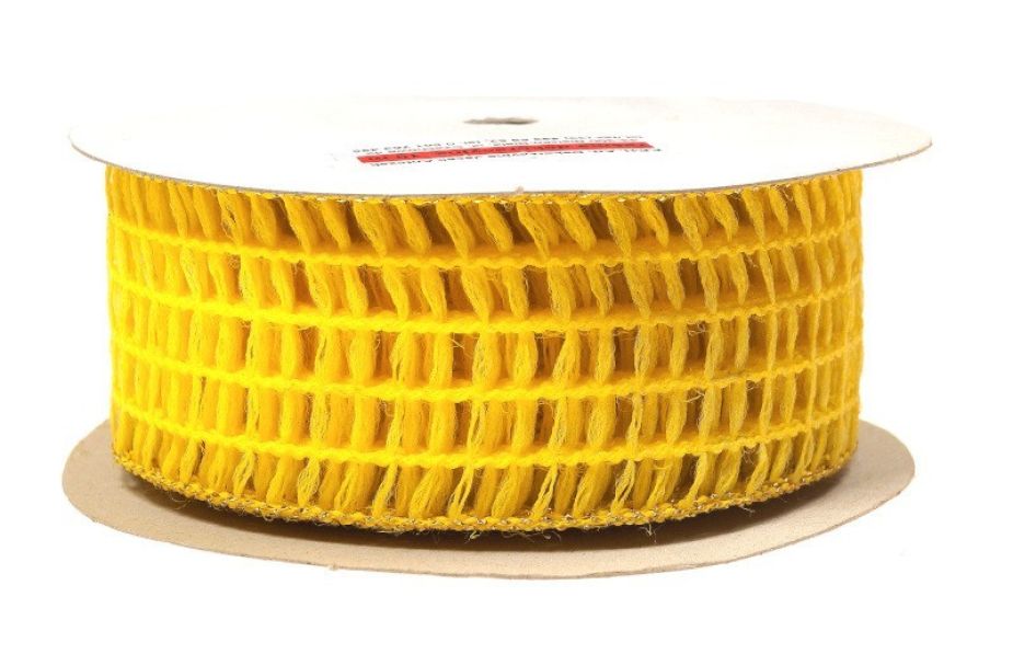 Wstążka kratka z dekielkiem 4 cm x 10 m - żółta