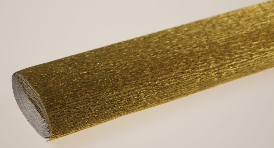 Krepa metalizowana cieniowana 50 cm x 250 cm - Złota