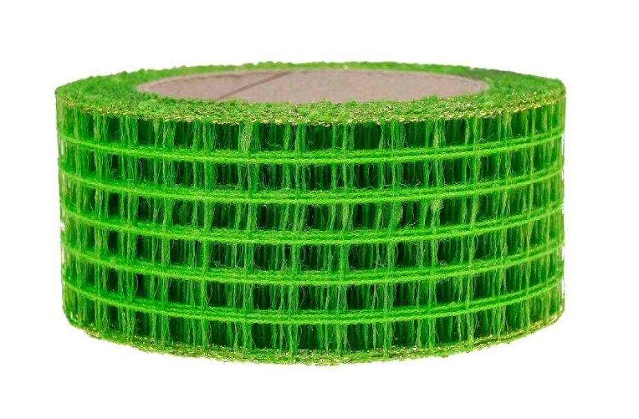 Wstążka kratka 5 cm x 10 m - zielona