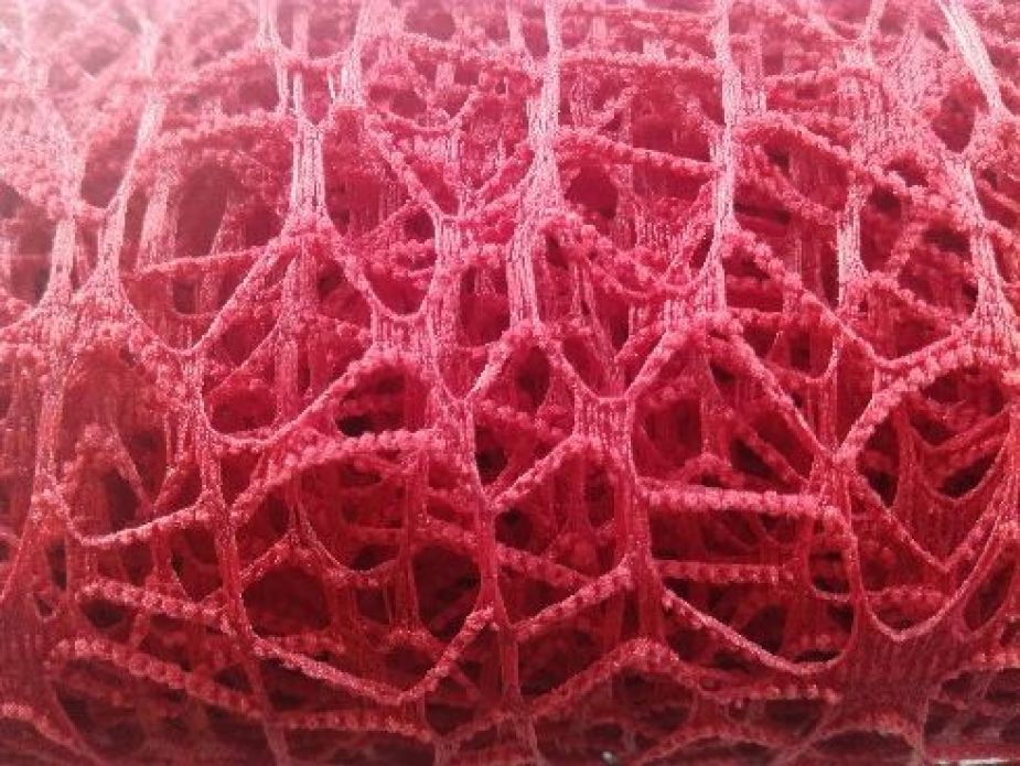 Siatka koronka plastikowa 48 cm x 5y - Czerwony