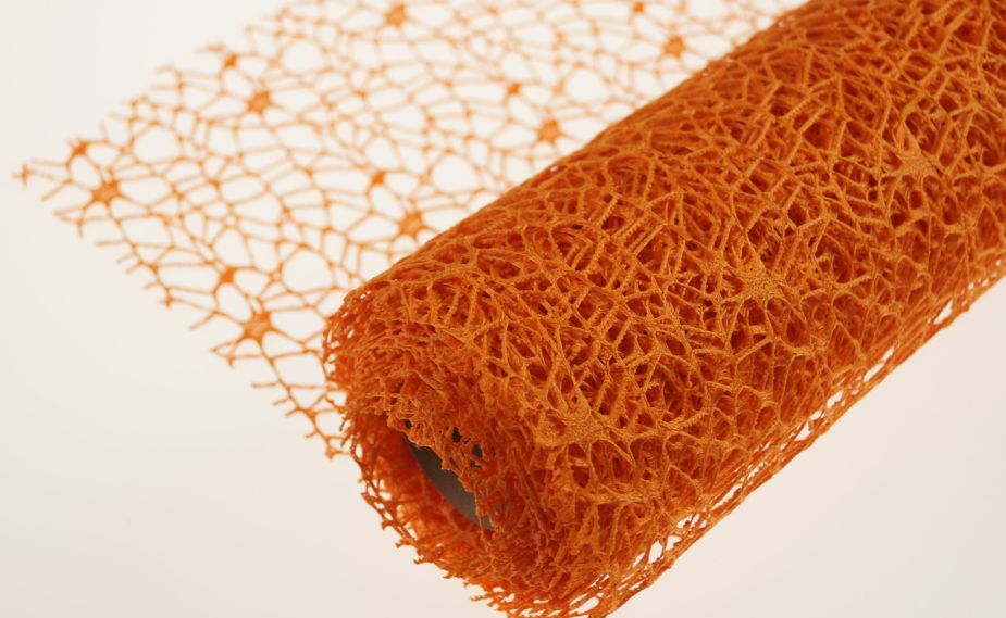 Siatka koronka plastikowa 48 cm x 5y - Pomarańczowy