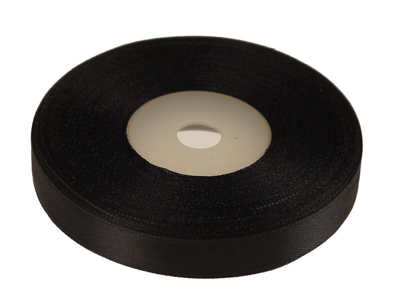 czarna wstążka satynowa 12 mm x 32 m