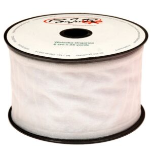 Organza wstążka - 6 cm x 25 m - biała