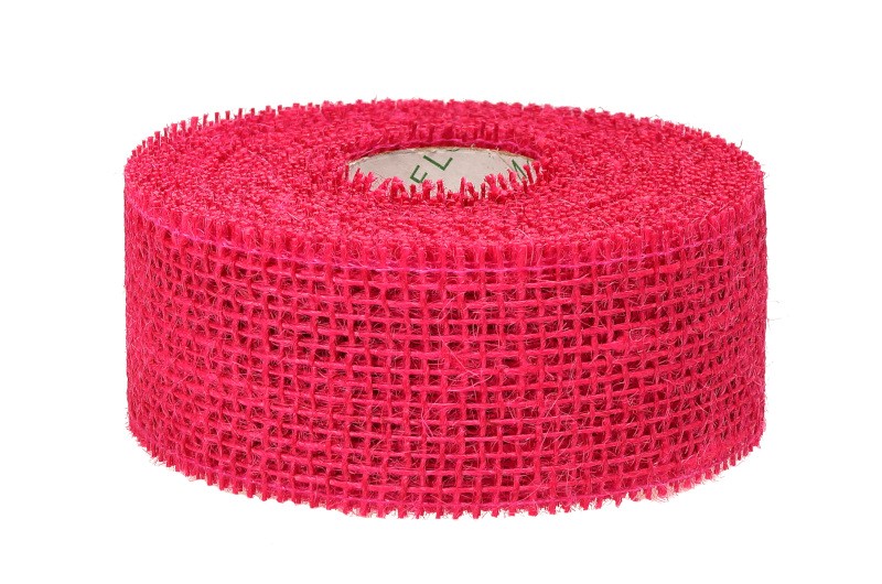 Wstążka jutowa 5 cm x 10 m - amarantowa