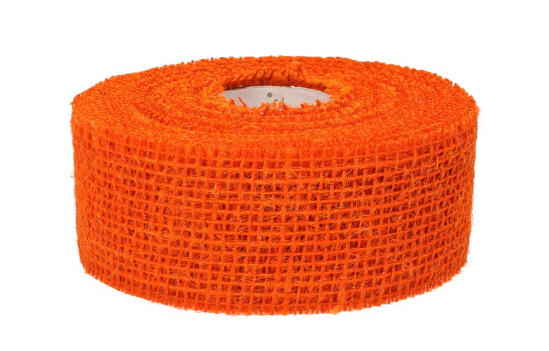 Wstążka jutowa 5 cm x 10 m - pomarańczowa