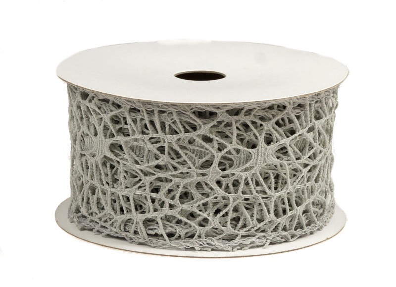 Wstążka koronkowa 5 cm x 9 m - szara