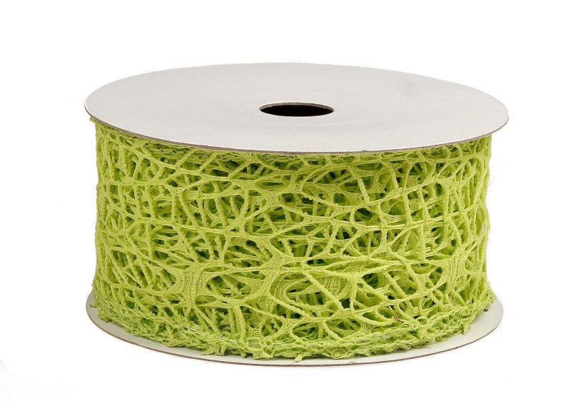 Wstążka koronkowa 5 cm x 9 m - zielona