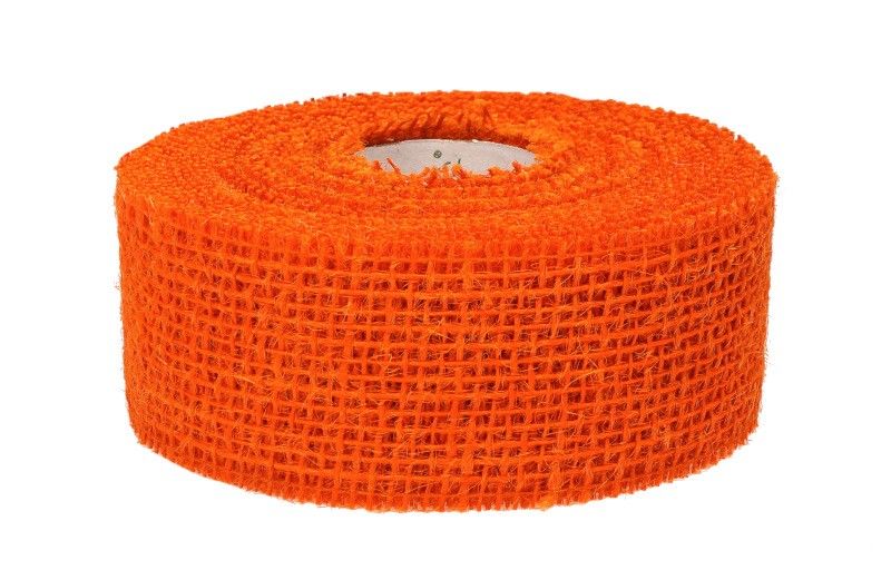 Wstążka jutowa 5 cm x 10 m - pomarańczowa