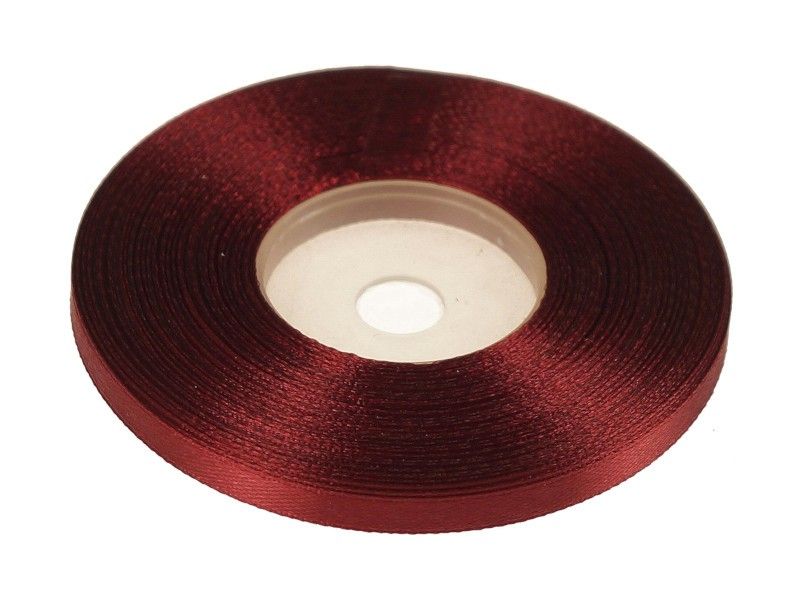 bordowa wstążka satynowa 6 mm x 32 m