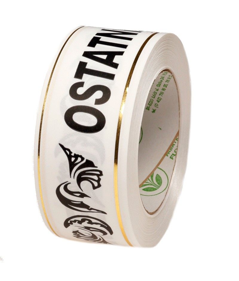 Taśma pogrzebowa 5 cm x 50 y - biała z czarnym napisem