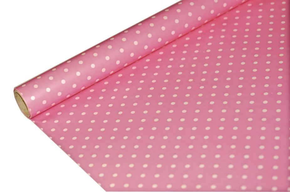 FOLIA SATYNOWA GROSZKI BABY PINK B31