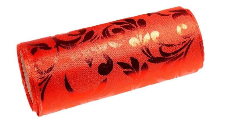 Organza świąteczna 10y x 12cm - czerwona