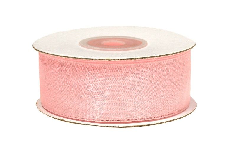 Wstążka szyfonowa 25 mm x 25 y - jasno różowa