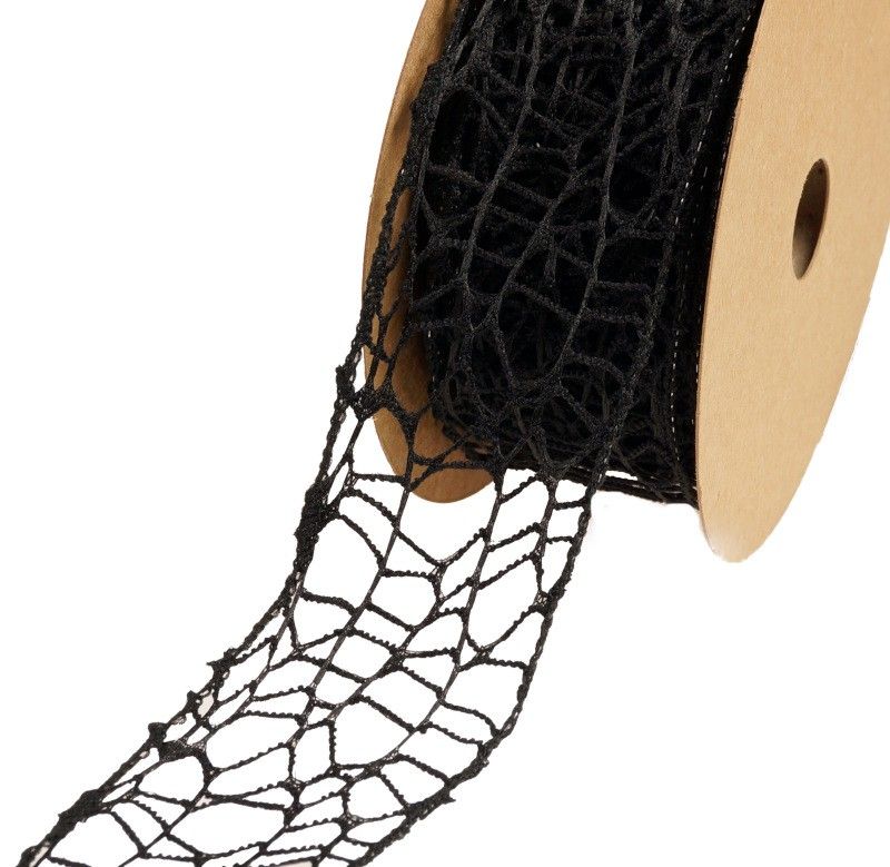 Wstążka koronkowa 5 cm x 9 m - czarna