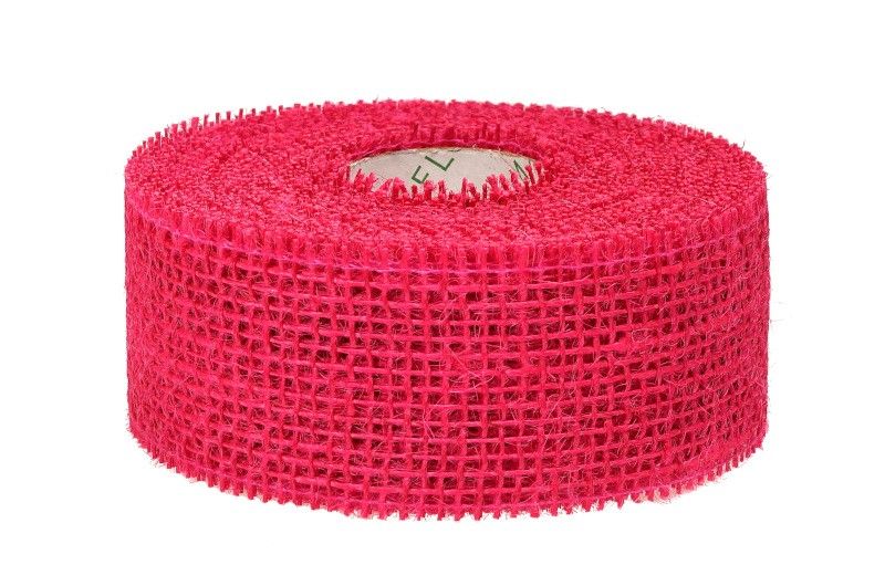 Wstążka jutowa 5 cm x 10 m - amarantowa