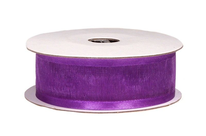 Wstążka z organzy 25 mm x 9 m - fioletowa