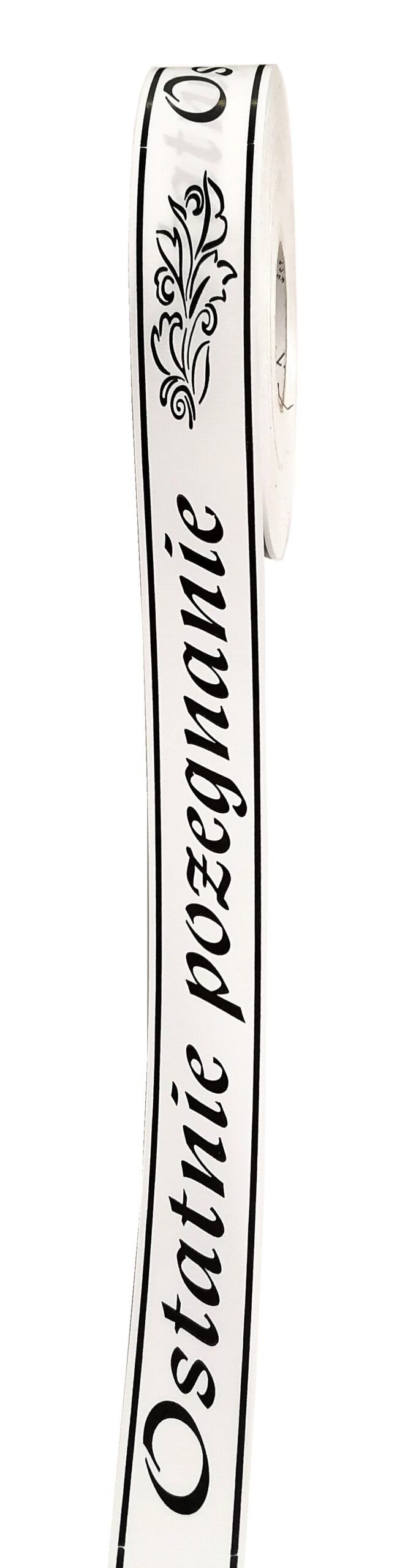 TAŚMA POGRZEBOWA 3CM X100M BIAŁO-CZARNA