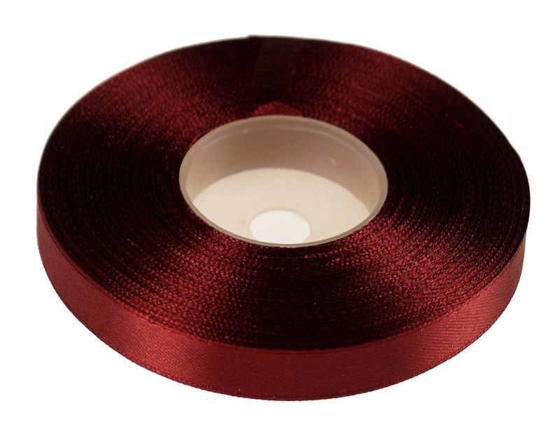 bordowa wstążka satynowa 12 mm x 32 m