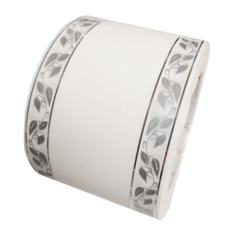 Szarfa pogrzebowa 8cm x 50y srebno-szara