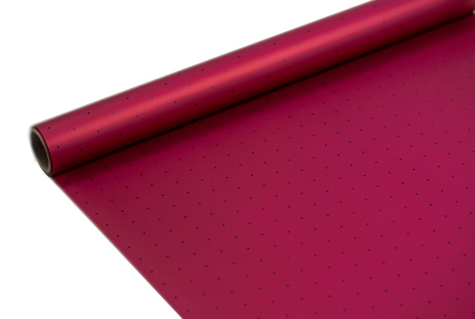 FOLIA SATYNOWA KROPKI AMARANT B35