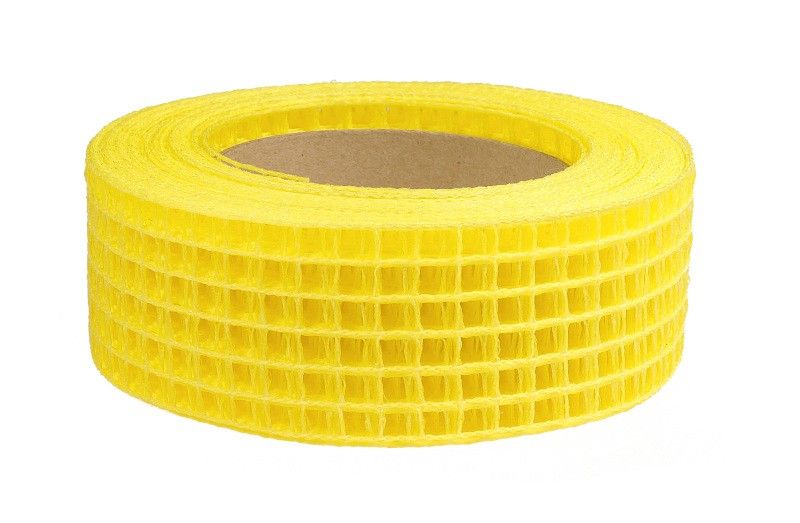 Wstążka kratka 4 cm x 10 m - cytrynowa