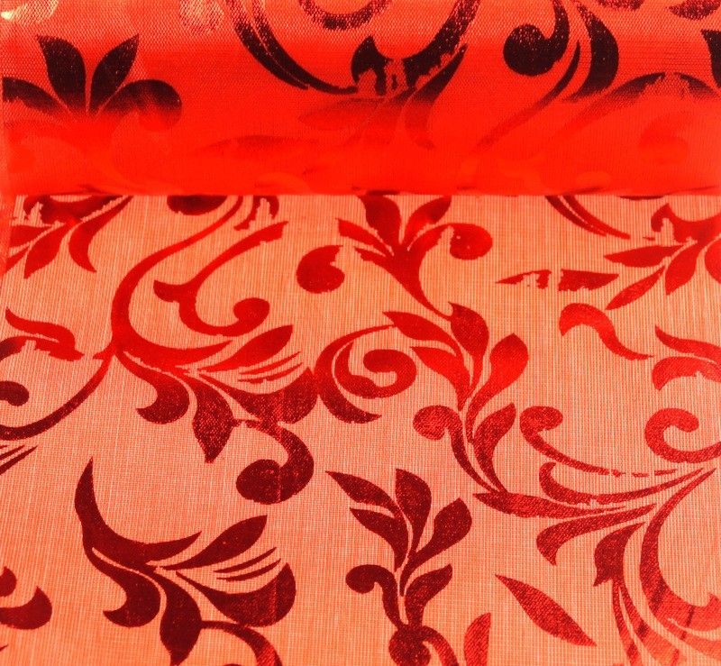 Organza świąteczna 10y x 12cm - czerwona