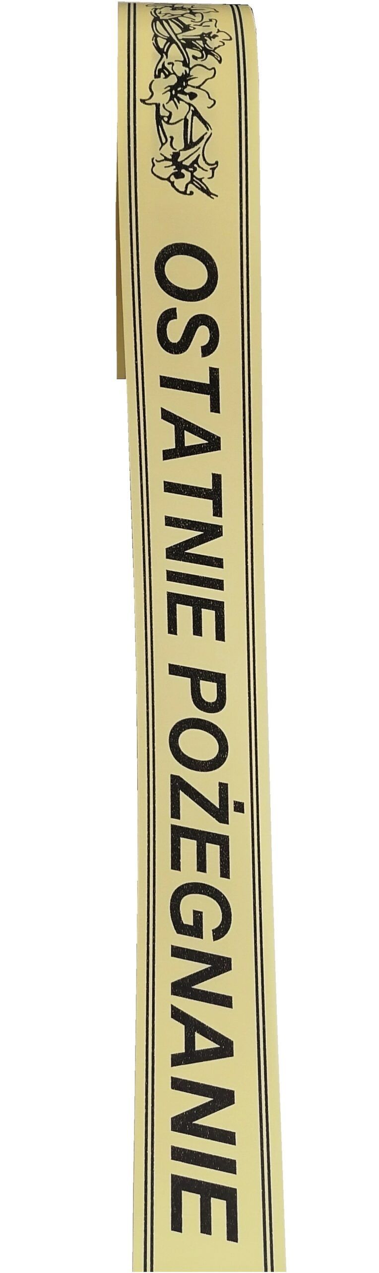 TAŚMA POGRZEBOWA 5CM X 100M CIEMNY KREM DRUKOWANY NAPIS
