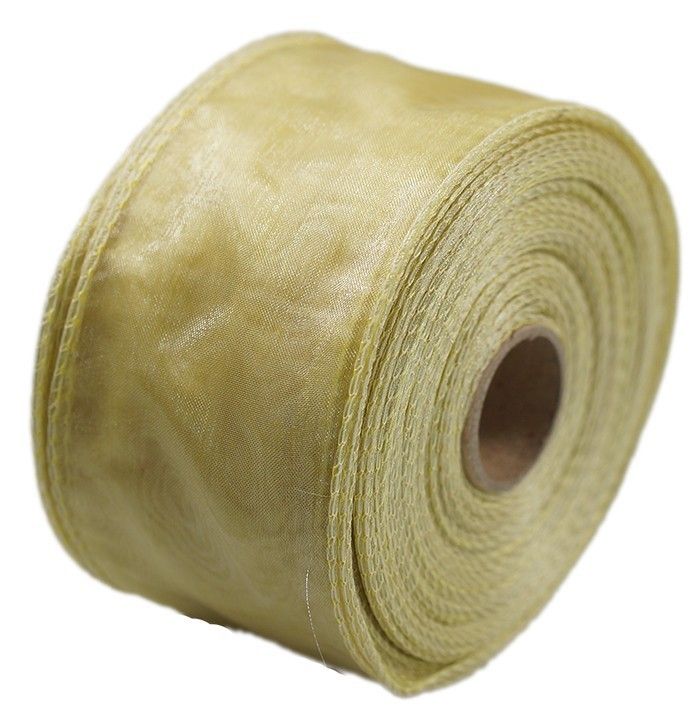 Organza wstążka - 6 cm x 25 m | Kremowy ciemny