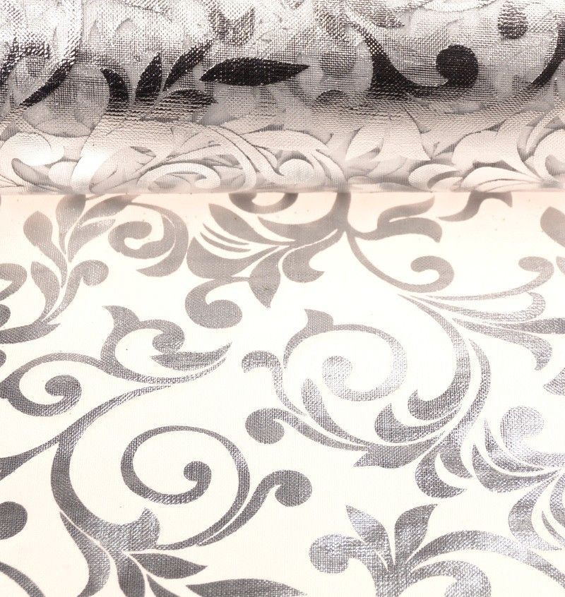 Organza świąteczna 10y x 12cm - srebrna