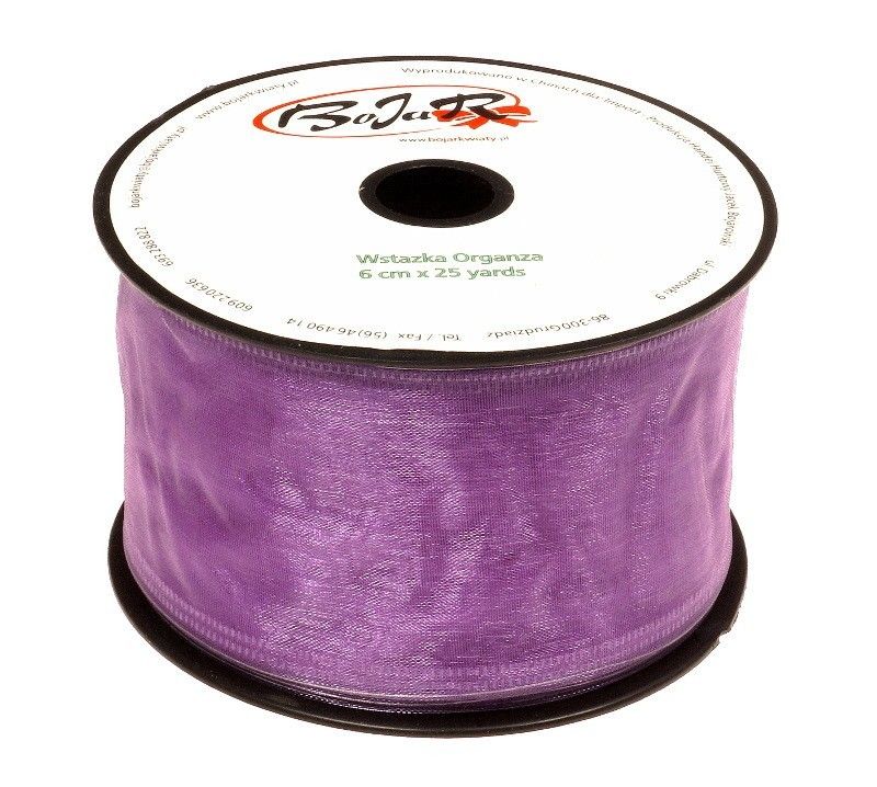 Organza wstążka - 6 cm x 25 m | 5030 - Fioletowy