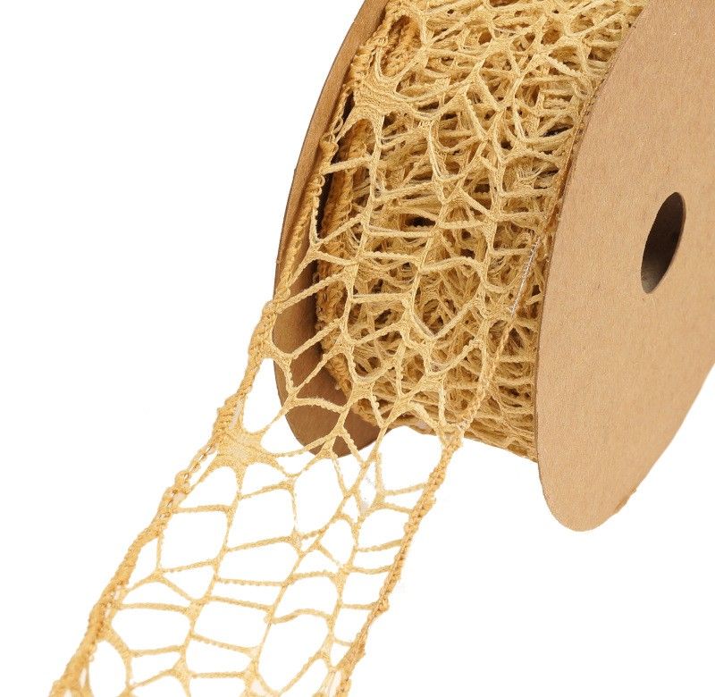 Wstążka koronkowa 5 cm x 9 m - brązowa